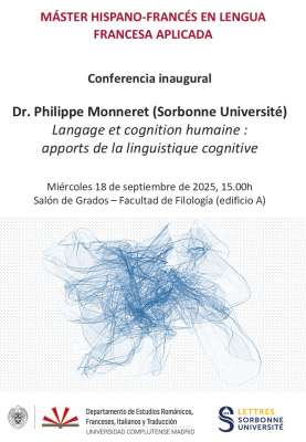 18 sept 2025 : Conférence Philippe Monneret, 15h, Salón de Grados